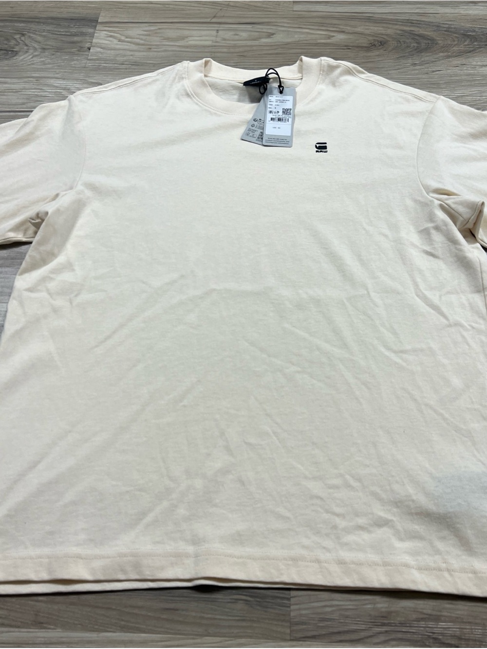 G Star Raw Boxy TShirt Dry Jersey 100% Organic Cotton Ecru Men’s Size Small $60